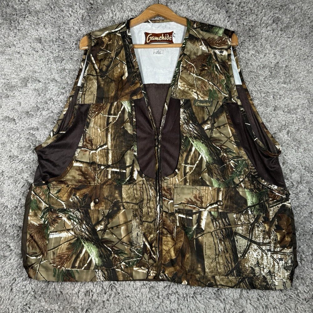 GAMEHIDE Men's Hyper Hide‎ Mossy Oak Camo Hunting Vest Size Large